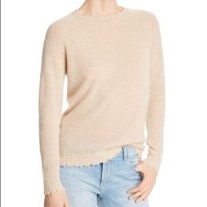 MINNIE ROSE CASHMERE DISTRESSED CREWNECK SWEATER